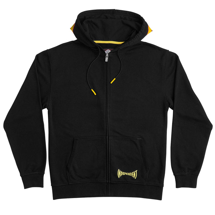 Independent Span Zip Up Hoodie - Black Front