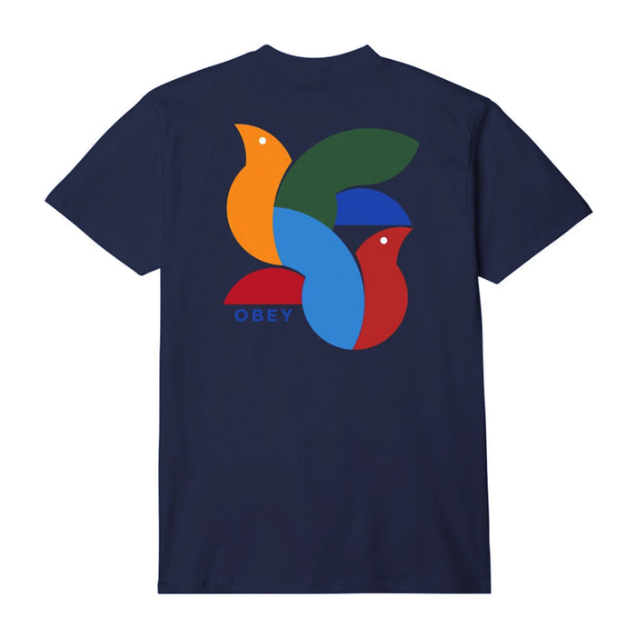 Obey Bird T-Shirt - Navy Back