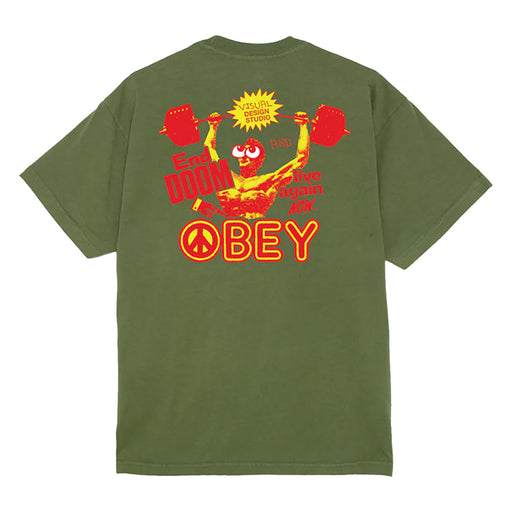 Obey Live Again Now T-Shirt - Moss Green Back