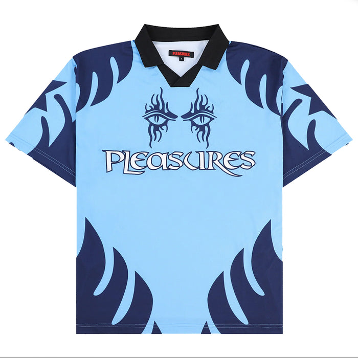 Pleasures Afterlife Soccer Jersey - Blue Front