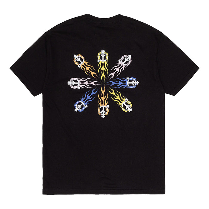 Sexhippies Flame Circle T-Shirt - Black Back