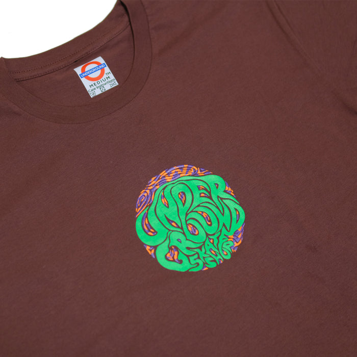 Underground Swirl T-Shirt - Chestnut Brown | Underground Skate Shop