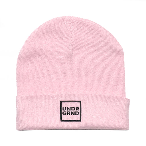 Underground Box Logo Cuff Beanie -  Pink