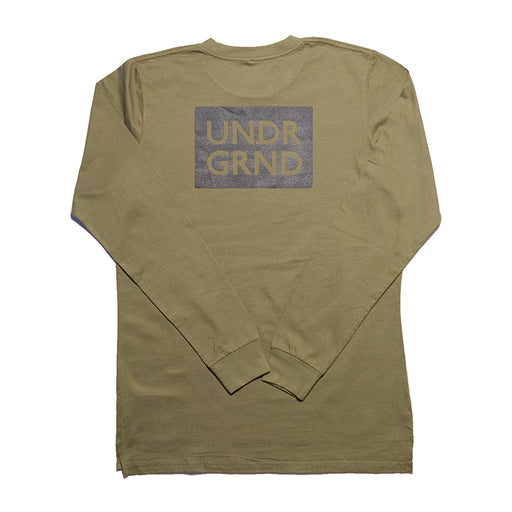 Underground Box Logo Longsleeve - Army Green Back