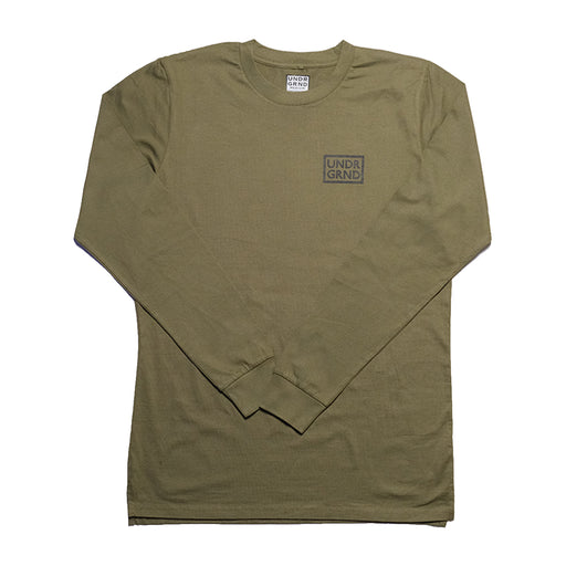 Underground Box Logo Longsleeve - Army Green Front