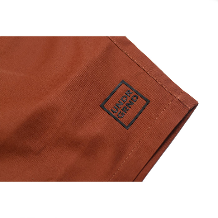 Underground  Box Logo Walk Shorts - Clay Front Detail