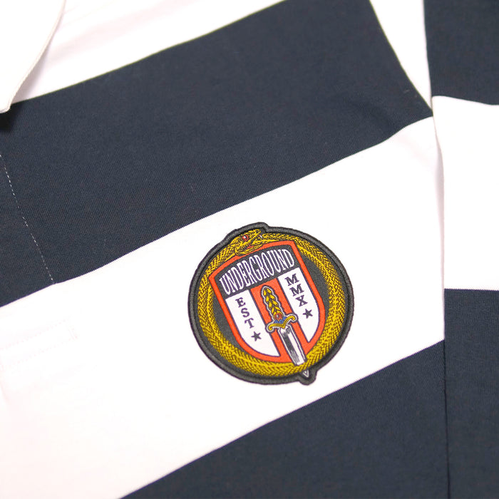 Underground Rugby Stripe Long Sleeve - Navy/White Chest