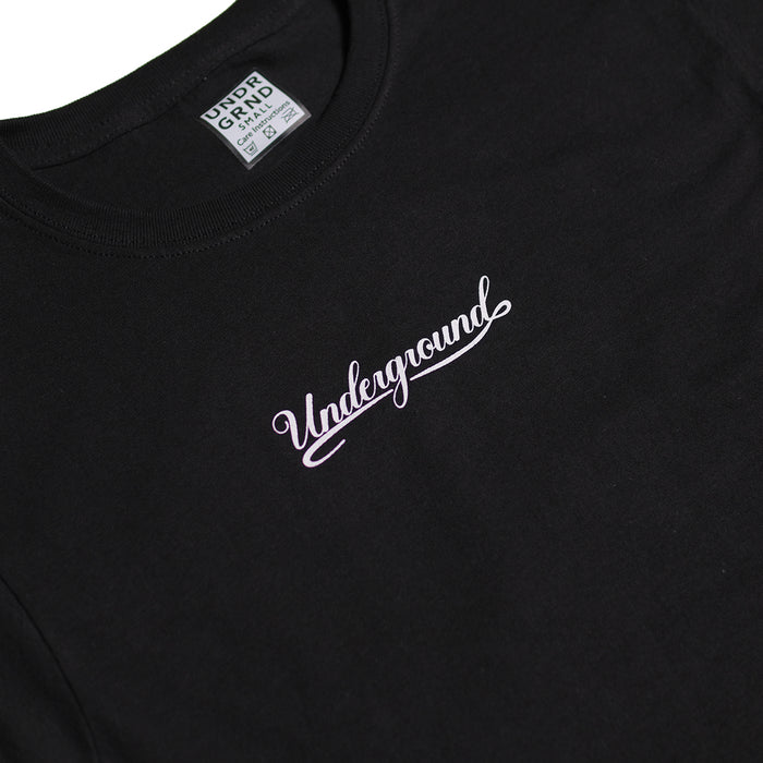 Underground Script T-Shirt - Black Detail