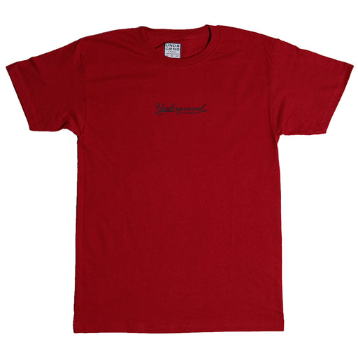 Underground Script T-Shirt - Cardinal Red Front