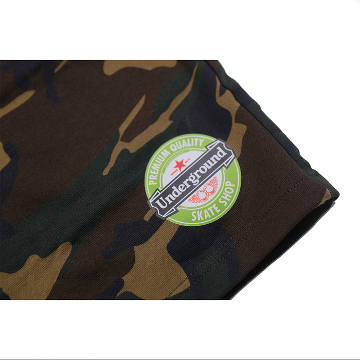 Underground "Beer" Shorts - Camo Front Details